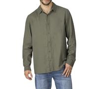 riverso RIVFabio Chemise en lin pour homme - Coupe droite - Manches longues - Chemise d'été - Uni - Noir Blanc Beige Bleu Vert - Tailles S M L XL XXL 3XL 4XL 5XL, Ivy Olive, XL