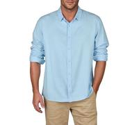 riverso RIVFabrizio Chemise en lin à manches longues pour homme Coupe droite Chemise d'été Uni Blanc Marine Beige Bleu Vert S M L XL XXL 3XL 4XL 5XL