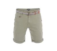 riverso RIVKlaas Short chino pour homme avec ceinture Coupe droite Bermuda stretch Vert Rouge Bleu Beige Gris 30 31 32 33 34 36 38 40 42 44 46, Vert clair (52200), 44