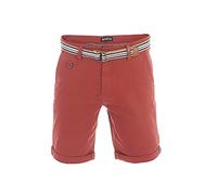 riverso RIVKlaas Short chino pour homme avec ceinture Coupe droite Bermuda stretch Vert Rouge Bleu Beige Gris 30 31 32 33 34 36 38 40 42 44 46, rouge foncé (55400), 44