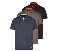 riverso RIVLeano Lot de 3 polos à manches courtes pour homme - Coupe droite - En coton uni - Blanc, noir, bleu, vert, gris, beige, S, M, L, XL, XXL, 3XL, 4XL, 5XL, Pack 1 (gris tornado / bleu marine