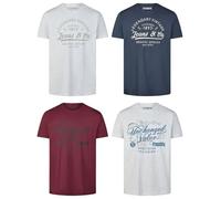 Riverso RIVLeon Lot de 4 t-Shirts à col Rond pour Homme T-Shirt imprimé à Manches Courtes 100% Coton Coupe Normale - Multicolore - XXXXX-Large
