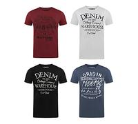 riverso RIVLeon Lot de 4 tshirts à col rond et manches courtes 100 % coton coupe droite vert bleu blanc gris rouge orange taille S M L XL 2XL 3XL 4XL 5XL Mélange de couleurs 20 XXXXXL