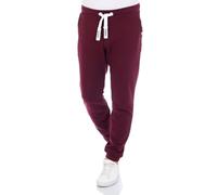 riverso RIVLino Pantalon de jogging long en coton pour homme Coupe droite Pantalon de survêtement Pantalon de loisirs Pantalon de sport Gris Rouge Bleu Noir Vert S M L XL XXL 3XL 4XL 5XL, Port rouge