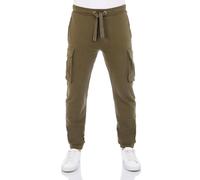 Riverso RIVLoris Pantalon de Jogging Cargo en Coton Pour Homme - Coupe Droite, Sport et Loisirs - Poches - Rouge, Bleu, Noir, Vert Ivy - Tailles S à 5XL - XL