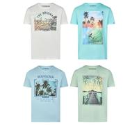 riverso RIVLukas Lot de 4 T-Shirt à Manches Courtes pour Homme Imprimé Animal S à 5XL - Multicolore - XXXXX-Large