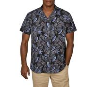 riverso RIVMick Chemise hawaïenne à manches courtes pour homme - Coupe droite - Poche poitrine - Motif floral - Impression photo - Boutonnière - Vert - Bleu - Noir - Tailles S, M, L, XL, XXL, 3XL,