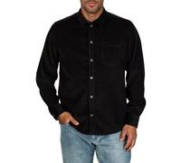 riverso RIVMorten Chemise en velours côtelé à manches longues pour homme Coupe droite Uni Noir Beige Vert Tailles S M L XL XXL 3XL 4XL 5XL, Noir , XL