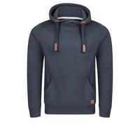 Riverso RIVniklas Pull à capuche pour homme avec capuche et poche kangourou, col croisé régulier, uni, coton, gris, marron, vert, rouge, bleu, noir, S, M, L, XL, 2XL, 3XL, 4XL, 5XL - Bleu - XL