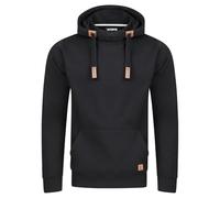 riverso RIVniklas Pull à Capuche pour Homme avec Capuche et Poche Kangourou, col croisé régulier, uni, Coton, Gris, Marron, Vert, Rouge, Bleu, Noir, S, M, L, XL, 2XL, 3XL, 4XL, 5XL - Noir - XL
