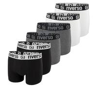 riverso RIVOle - Lot de 6 boxers pour homme - Sous-vêtements rétro - Stretch - Noir, gris, bleu, blanc, vert, rouge, orange, jaune - Tailles S, M, L, XL, XXL, 3XL, 4XL, 5XL, Mélange de couleurs 3