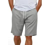 riverso RIVOliver Short d'été en lin pour homme Coupe droite | Bermuda longueur genou uni blanc bleu marine beige noir vert S M L XL XXL 3XL 4XL 5XL