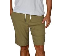 riverso RIVOliver - Short d'été en lin pour homme - Coupe droite - Longueur genou - Couleur unie - Blanc, bleu, marine, beige, noir, vert, tailles S, M, L, XL, XXL, 3XL, 4XL, 5XL, Vert olive, 3XL
