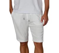 riverso RIVOliver - Short d'été en lin pour homme - Coupe droite - Longueur genou - Couleur unie - Blanc, bleu, marine, beige, noir, vert, tailles S, M, L, XL, XXL, 3XL, 4XL, 5XL, Blanc., XXL