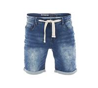 riverso RIVPaul Short en jean stretch pour homme - Avec cordon de serrage - Coupe droite - Bermuda d'été - Denim - Couleur unie - Noir - Bleu - Gris - 30, 31, 32, 33, 34, 36, 38, 40, 42, 44, 46