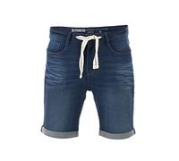 riverso RIVPaul Short en jean stretch pour homme - Avec cordon de serrage - Coupe droite - Bermuda d'été - Denim - Couleur unie - Noir - Bleu - Gris - 30, 31, 32, 33, 34, 36, 38, 40, 42, 44, 46, Denim