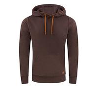 riverso RIVSandro Sweat à capuche pour homme avec poches kangourou - Coupe droite - Uni - Coton - Noir - Gris - Bleu - Rouge - Vert - Beige - Marron - Tailles S M L XL 2XL 3XL 4XL 5XL, marron foncé, M