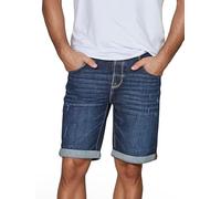 riverso RIVTom Short en Jean pour Homme Coupe Droite en Denim Bermuda en Coton Noir Gris Bleu W30 - W42 - Bleu Foncé Denim (D242) - W42