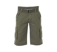 riverso Short Cargo pour Homme Rivanton Ceinture Bermuda Short Court 100% Coton Bleu Gris Olive Noir Beige à Carreaux w30 - w46