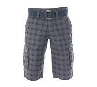 riverso Short Cargo pour Homme Rivanton Ceinture Bermuda Short Court 100% Coton Bleu Gris Olive Noir Beige à Carreaux w30 - w46