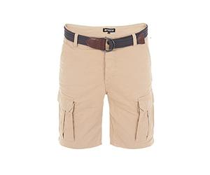riverso Short Cargo RIVJakob - pour Homme - Bermuda - 100% Coton - avec Ceinture - Noir, Beige, Olive, Vert, Bleu - W30 - W42 - Beige Moyen (20300) - 30