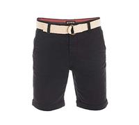 riverso Short chino d'été pour homme avec ceinture, coupe droite RIVHenry Bermuda stretch bleu marine, rouge, vert, orange, beige, gris, 30, 31, 32, 33, 34, 36, 38, 40, 42, 44, 46, Noir , 46