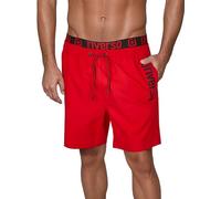 riverso Short de Bain RIVBobby pour Homme - Short de Bain d'été - Short de Plage - avec Cordon de Serrage - Imprimé - 100% Polyester - Noir - Vert - Orange - Rouge - Rouge Cerise/Noir, XL