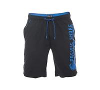 riverso Short de bain RIVJannik Short de bain pour homme - Short de sport - Short d'été - Avec cordon de serrage - Imprimé 100 % polyester, Noir/bleu (64009), S