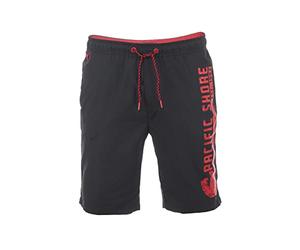 riverso Short de bain RIVJannik Short de bain pour homme - Short de sport - Short d'été - Avec cordon de serrage - Imprimé 100 % polyester, Noir/rouge (64008), M