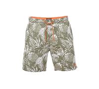 riverso Short de bain RIVKai Short de bain pour homme - Short de sport - Imprimé avec cordon de serrage - 100 % polyester, Vintage Olive-Shiny Orange (52001), 3X-Large