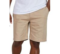 Riverso Shorts en tissu chino pour homme RIVConnor - Coupe régulière - Short stretch - Taille élastique - Uni - Noir, beige, bleu marine ou vert - Taille S, M, L, XL, XXL, 3XL, 4XL ou 5XL, beige, 5XL