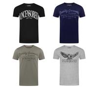 Riverso T-Shirt Homme Coton Regular Fit RIVLEON 4 Pièces Pack Col Rond Court