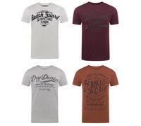 Riverso T-Shirt Homme Coton Regular Fit RIVLEON 4 Pièces Pack Col Rond Court