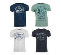 Riverso T-Shirt Homme Coton Regular Fit RIVLEON 4 Pièces Pack Col Rond Court