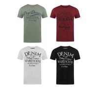 Riverso T-Shirt Homme Coton Regular Fit RIVLEON 4 Pièces Pack Col Rond Court