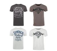 Riverso T-Shirt Homme Coton Regular Fit RIVLEON 4 Pièces Pack Col Rond Court