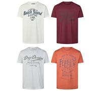 Riverso T-Shirt Homme Coton Regular Fit RIVLEON 4 Pièces Pack Col Rond Court