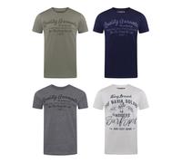 Riverso T-Shirt Homme Coton Regular Fit RIVLEON 4 Pièces Pack Col Rond Court