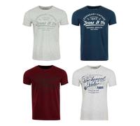 Riverso T-Shirt Homme Coton Regular Fit RIVLEON 4 Pièces Pack Col Rond Court
