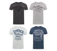 Riverso T-Shirt Homme Coton Regular Fit RIVLEON 4 Pièces Pack Col Rond Court