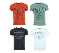 Riverso T-Shirt Homme Coton Regular Fit RIVLEON 4 Pièces Pack Col Rond Court