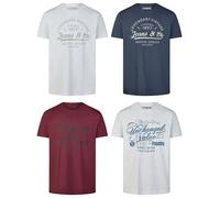 Riverso T-Shirt Homme Coton Regular Fit RIVLEON 4 Pièces Pack Col Rond Court