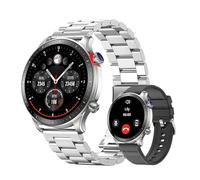 RIVERSONG Montre Connectée Homme, Écran AMOLED 1,43", Smartwatch avec Appel Bluetooth, Moniteur de Fréquence Cardiaque/Sommeil/ SpO2, 100+ Modes Sportifs, pour iPhone/Android, Argent Titane