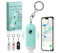 RiverStone alarme de sécurité personnelle 130dB avec Air Tag traceur Apple Find My seulement iOS (14.5+). Sirène d'urgence auto défense anti agression violence, anti kidnapping, idéal rentrée scolaire
