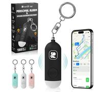 RiverStone alarme de sécurité personnelle 130dB avec Air Tag traceur Apple Find My seulement iOS (14.5+). Sirène d'urgence auto défense anti agression violence, anti kidnapping, idéal rentrée scolaire