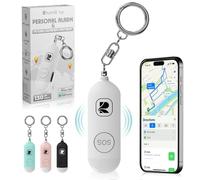 RiverStone Alarme de Sécurité personnelle 130dB pour Apple FindMy iOS (14.5+) Porte-Clés Traceur Anti-Agression, Sirène d’Urgence Femme Enfant Senior, Localisation, Auto-Défense, Batterie Longue Durée