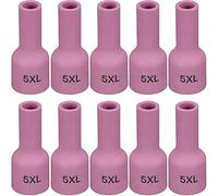 RIVERWELD Buse à Lentille à Gaz 53N59XL #5XL 8.0mm - Cônes Céramiques Longue Taille pour Torches PTA/DB/SR/WP 9/17/18/20/25/26 - Lot de 10 Pièces