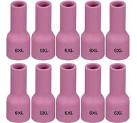 RIVERWELD Buse à Lentille à Gaz 53N60XL #6XL 9.5mm - Cônes Céramiques Longue Taille pour Torches PTA/DB/SR/WP 9/17/18/20/25/26 - Lot de 10 Pièces