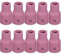 RIVERWELD Buse à Lentille à Gaz TIG 53N61L #7L 11.0mm - Cônes Céramiques Longue Taille pour Torches PTA/DB/SR/WP 9/17/18/20/25/26 - Lot de 10 Pièces