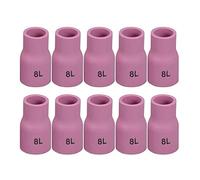 RIVERWELD Buse à Lentille à Gaz TIG 53N61SL #8L 12.5mm - Cônes Céramiques Longue Taille pour Torches PTA/DB/SR/WP 9/17/18/20/25/26 - Lot de 10 Pièces